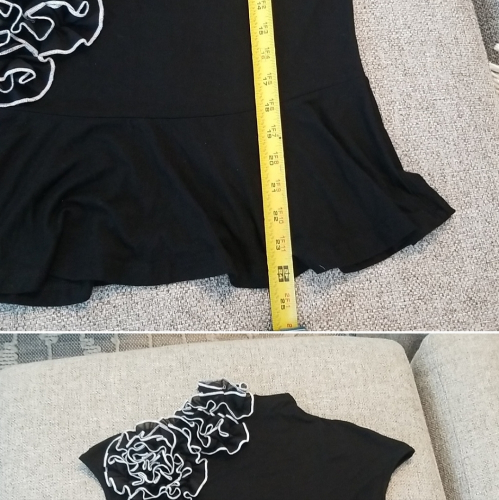 Gracia Peplum Blouse Size Medium black/White